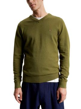 Jersey Tommy Hilfiger Pima Cashmere Verde Hombre