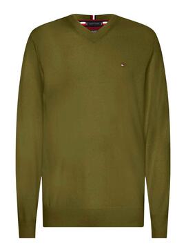 Jersey Tommy Hilfiger Pima Cashmere Verde Hombre