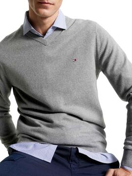 Jersey Tommy Hilfiger Pima Cashmere Gris Hombre