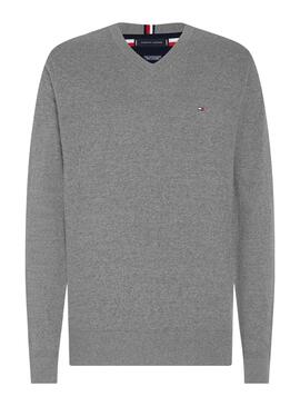 Jersey Tommy Hilfiger Pima Cashmere Gris Hombre
