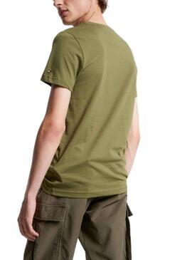 Camiseta Tommy Hilfiger Logo Verde para Hombre