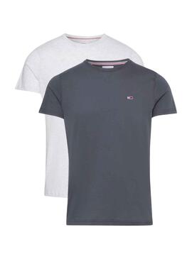 Pack 2 Camisetas Tommy Jeans Slim Gris para Hombre