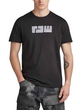 Camiseta G-Star Raw Felt Negro para Hombre