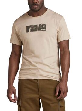 Camiseta G-Star Raw Felt Beige para Hombre