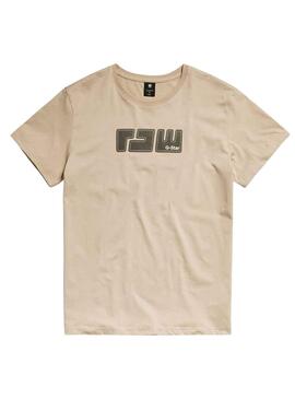 Camiseta G-Star Raw Felt Beige para Hombre