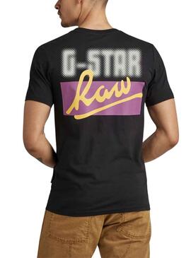 Camiseta G-Star Back Slim Negro para Hombre