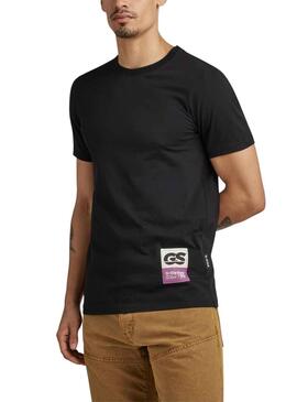 Camiseta G-Star Back Slim Negro para Hombre