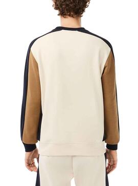 Sudadera Lacoste Felpa Cepillada Beige Hombre