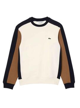 Sudadera Lacoste Felpa Cepillada Beige Hombre