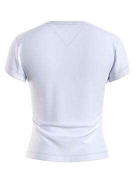 Camiseta Tommy Jeans Essential Logo Blanco Mujer