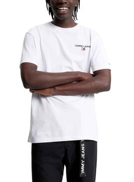 Camiseta Tommy Jeans Linear Back Blanco Hombre
