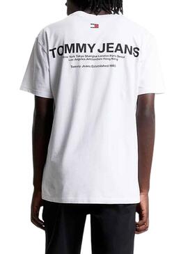 Camiseta Tommy Jeans Linear Back Blanco Hombre