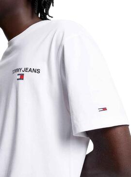 Camiseta Tommy Jeans Linear Back Blanco Hombre