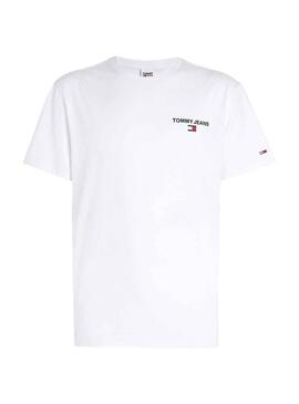 Camiseta Tommy Jeans Linear Back Blanco Hombre