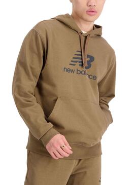 Sudadera New Balance Stacked Marrón Hombre