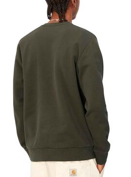 Sudadera Carhartt Script Embroidery Verde Hombre