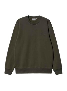 Sudadera Carhartt Script Embroidery Verde Hombre
