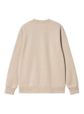 Sudadera Carhartt Script Embroidery Beige Hombre