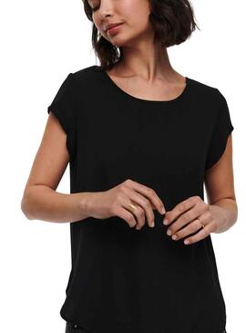 Camiseta Only Vic Solid Negro para Mujer