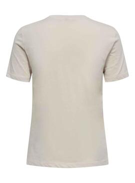 Camiseta Only Jenna Life Reg Beige para Mujer