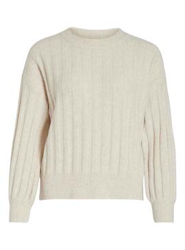 Jersey Vila Vitycia O Neck Knit Blanco para Mujer