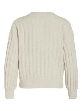 Jersey Vila Vitycia O Neck Knit Blanco para Mujer