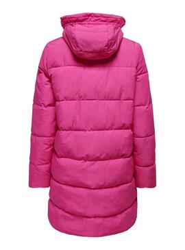 Chaquetón Only Dolly Long Puffer Rosa para Mujer