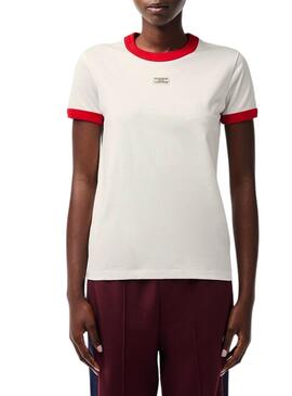 Camiseta Lacoste Tennis Insignia Blanco Mujer