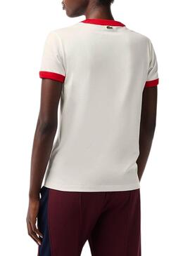 Camiseta Lacoste Tennis Insignia Blanco Mujer