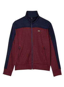 Sudadera Lacoste Paris Piqué Granate para Mujer