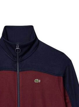 Sudadera Lacoste Paris Piqué Granate para Mujer