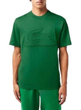 Camiseta Lacoste Punto Acolchado Verde Hombre