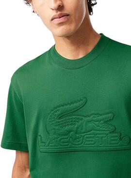 Camiseta Lacoste Punto Acolchado Verde Hombre