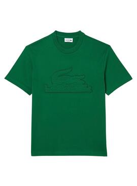 Camiseta Lacoste Punto Acolchado Verde Hombre