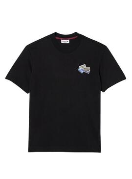 Camiseta Lacoste Punto Grueso Negro para Hombre