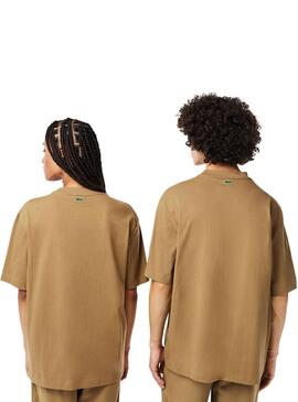 Camiseta Lacoste Loose Fit Eco Marrón Hombre Mujer