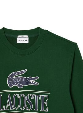 Sudadera Lacoste Bandera 3D Verde Hombre Mujer