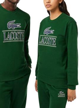 Sudadera Lacoste Bandera 3D Verde Hombre Mujer