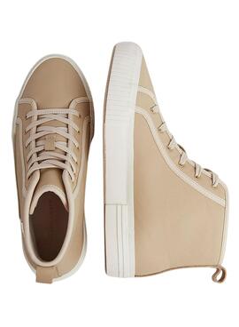 Zapatillas Tommy Hilfiger TH Leather Beige Mujer