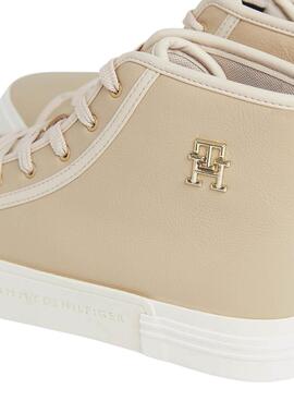 Zapatillas Tommy Hilfiger TH Leather Beige Mujer