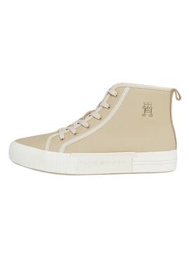 Zapatillas Tommy Hilfiger TH Leather Beige Mujer