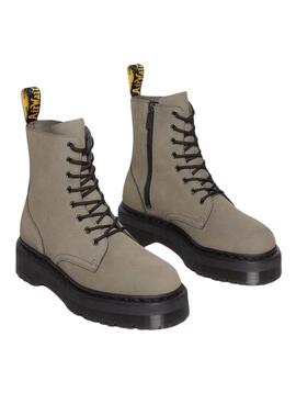 Botas Dr Martens Jadon Nickel Gris Para Mujer