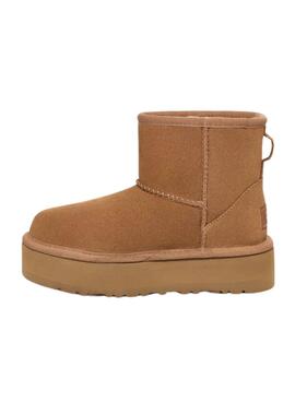 Botas UGG Classic Mini Platform Marrón Para Niña