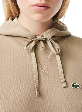 Sudadera Lacoste Lion Beige Para Mujer