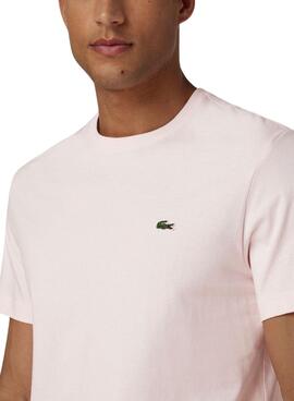 Camiseta Lacoste Ras Du Cou Rosa Para Hombre