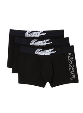 Pack 3 Calzoncillos Lacoste Boxers Negro Hombre