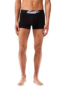 Pack 3 Calzoncillos Lacoste Boxers Negro Hombre