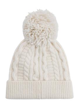Gorro Pepe Jeans Zallis Punto Trenzado Beige Niña