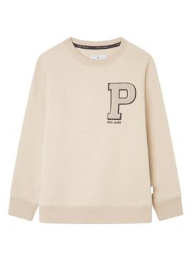 Sudadera Pepe Jeans Nils Beige Para Niño