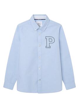 Camisa Pepe Jeans Divoll Oxford Azul Para Niño